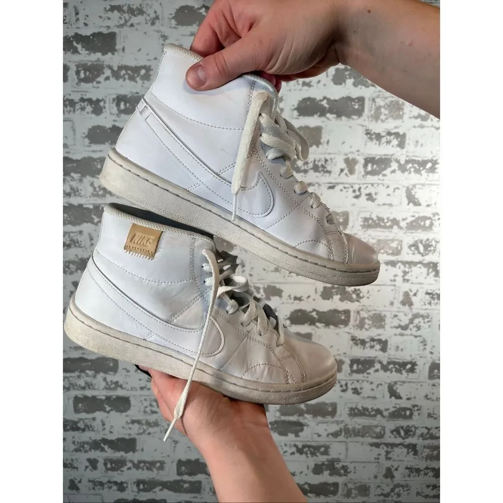 Nike | women white leather high top shoes
